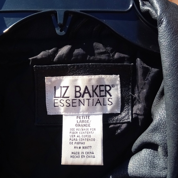 *Vintage Liz Baker ladies.leather PETITE coat, black,sz PL - Picture 10 of 14